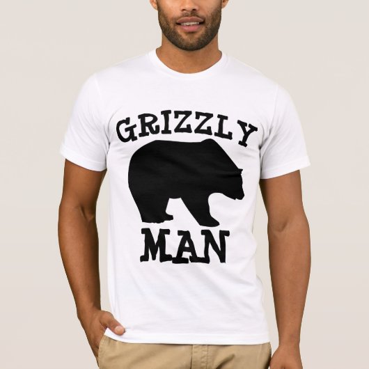 Funny Mannen T-Shirts, GRIZZLY MAN T-shirt (Voorkant)