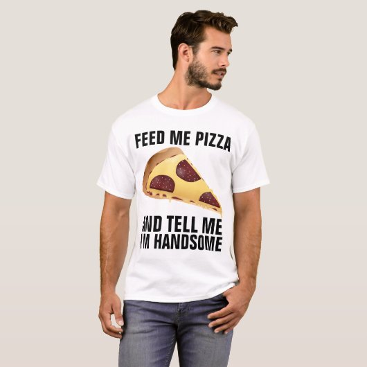 Funny Mannen T-shirts, PIZZA T-shirt (Voorkant volledig)