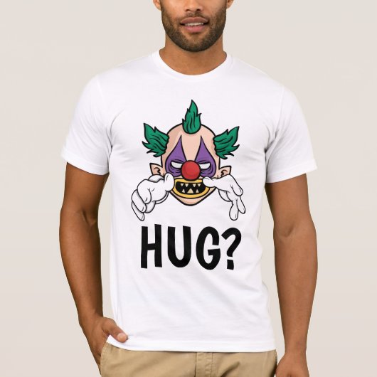Funny Mannen T-shirts, Scary Clown Hug T-shirt (Voorkant)