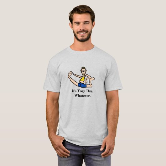 Funny Mannen Yoga Day T-shirt (Voorkant volledig)