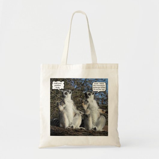 Funny Mannequin Challenge Meme Lemurs Tote Bag (Voorkant)