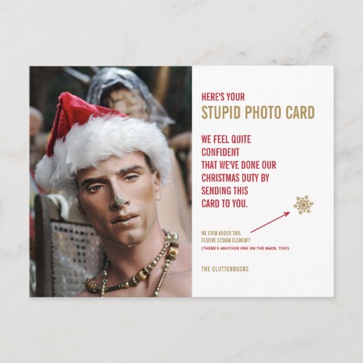 Funny Mannequin Holiday Stupid Photo Card Briefkaa Briefkaart (Voorkant)