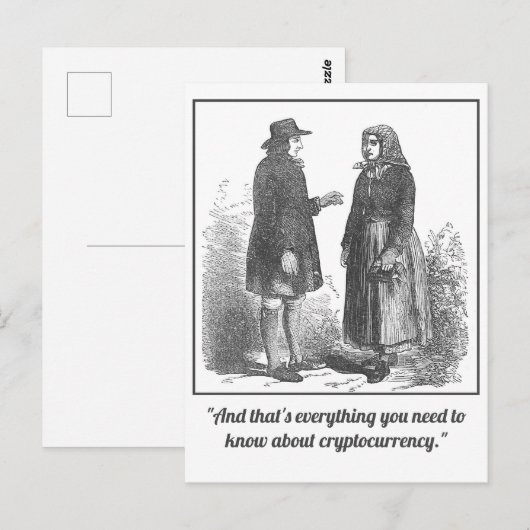 Funny Mansplaining Cryptocurrency Briefkaart (Voorkant / Achterkant)