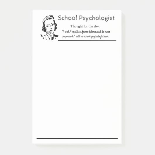 Funny Mantra Post-it Notes van schoolpsycholoog (Voorkant)