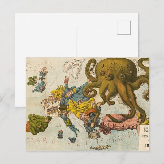  Funny Map of Europe Briefkaart (Voorkant / Achterkant)