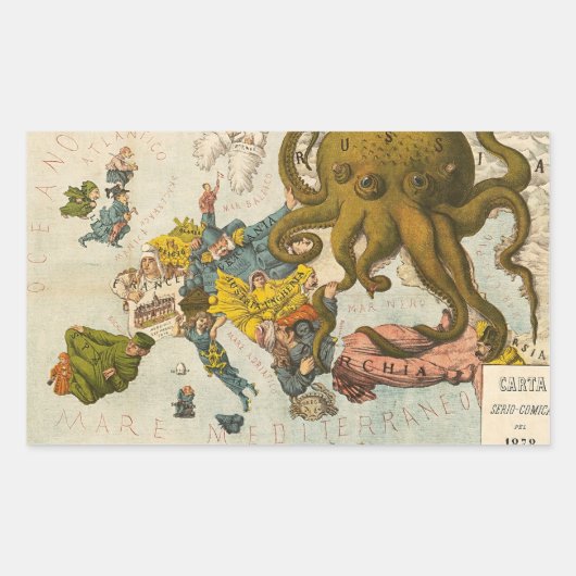 Funny Map of Europe Rechthoekige Sticker (Voorkant)