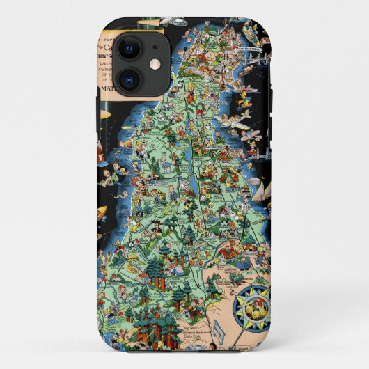 Funny Map op het schiereiland San Francisco Case-Mate iPhone Case (Achterkant)
