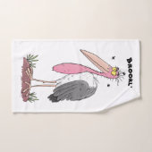 Funny marabou stork cartoon bad handdoek (Handdoek)