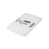 Funny marabou stork cartoon badmat (Gekanteld)