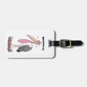 Funny marabou stork cartoon bagagelabel (Voorkant horizontaal)