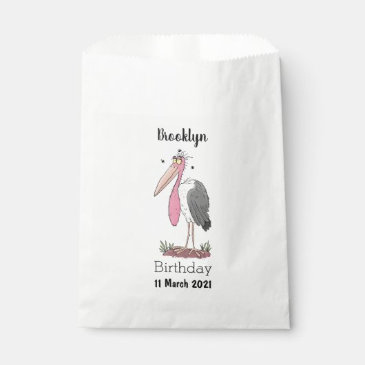 Funny marabou stork cartoon bedankzakje (Voorkant)