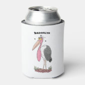 Funny marabou stork cartoon blikjeskoeler (Blikje Voorkant)
