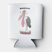 Funny marabou stork cartoon blikjeskoeler (Voorkant)