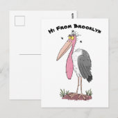 Funny marabou stork cartoon briefkaart (Voorkant / Achterkant)