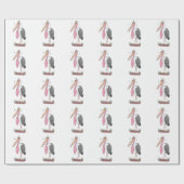 Funny marabou stork cartoon cadeaupapier (Vlak)