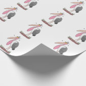 Funny marabou stork cartoon cadeaupapier (Hoek)