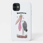 Funny marabou stork cartoon Case-Mate iPhone case (Achterkant)