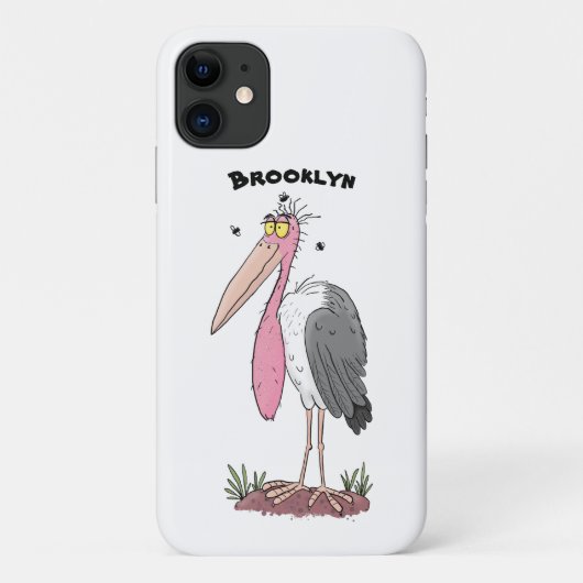 Funny marabou stork cartoon Case-Mate iPhone case (Achterkant)