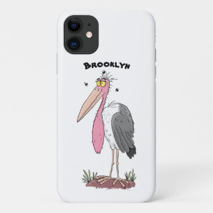 Funny marabou stork cartoon Case-Mate iPhone case