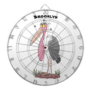 Funny marabou stork cartoon dartbord