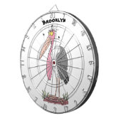 Funny marabou stork cartoon dartbord (Voorkant Rechts)