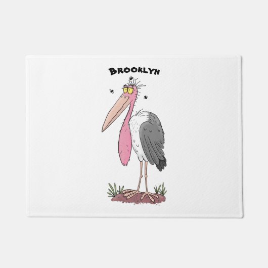 Funny marabou stork cartoon deurmat (Voorkant)