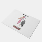 Funny marabou stork cartoon deurmat (Schuin)