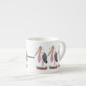 Funny marabou stork cartoon espresso kop (Voorkant rechts)