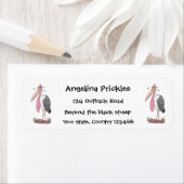 Funny marabou stork cartoon etiket (Insitu)