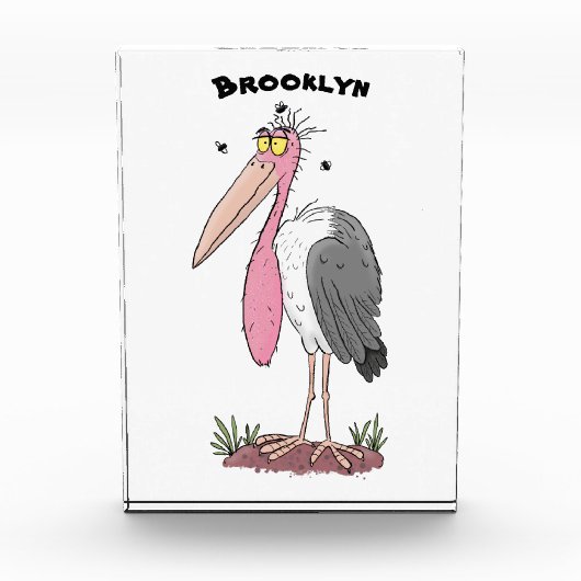 Funny marabou stork cartoon fotoblokken (Voorkant)