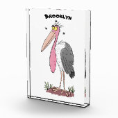 Funny marabou stork cartoon fotoblokken (Rechts)
