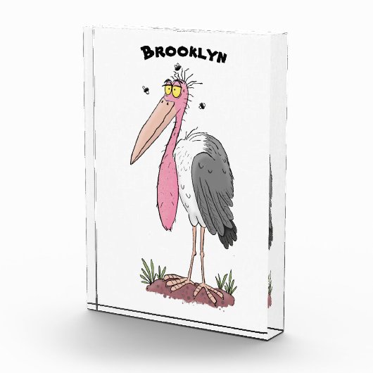 Funny marabou stork cartoon fotoblokken (Rechts)