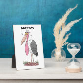 Funny marabou stork cartoon fotoplaat (Zijkant)