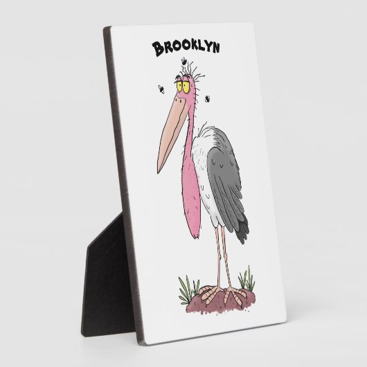 Funny marabou stork cartoon fotoplaat (Zijkant)
