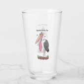 Funny marabou stork cartoon glas (Achterkant)