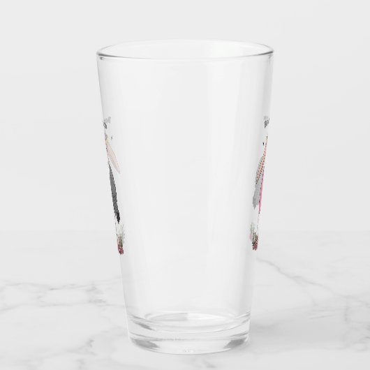 Funny marabou stork cartoon glas (Links)