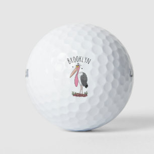 Funny marabou stork cartoon golfballen
