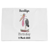 Funny marabou stork cartoon groot cadeauzakje (Voorkant)