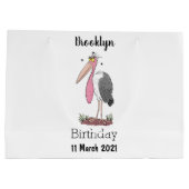 Funny marabou stork cartoon groot cadeauzakje (Achterkant)
