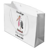 Funny marabou stork cartoon groot cadeauzakje (Achterkant Gekanteld)