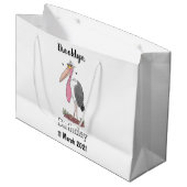 Funny marabou stork cartoon groot cadeauzakje (Voorkant Gekanteld)