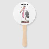 Funny marabou stork cartoon handwaaier (Achterkant)