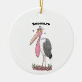 Funny marabou stork cartoon keramisch ornament (Voorkant)