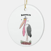 Funny marabou stork cartoon keramisch ornament (Links)