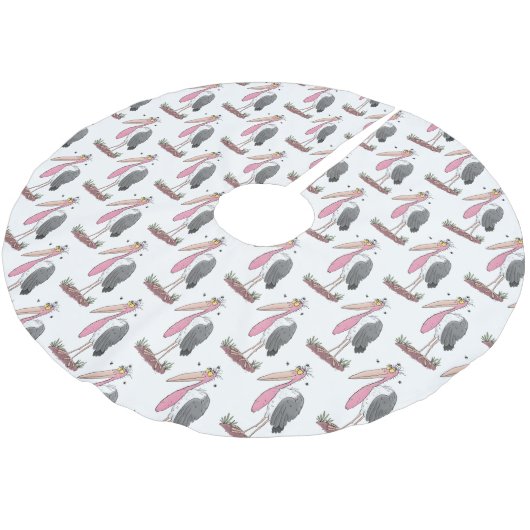 Funny marabou stork cartoon kerstboom rok (Gekanteld)