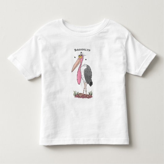 Funny marabou stork cartoon kinder shirts (Voorkant)