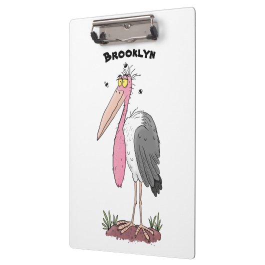 Funny marabou stork cartoon klembord (Links)