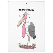 Funny marabou stork cartoon klembord (Achterkant)