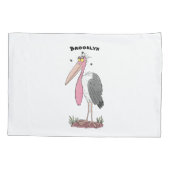 Funny marabou stork cartoon kussensloop (Achterkant)