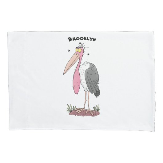 Funny marabou stork cartoon kussensloop (Voorkant)